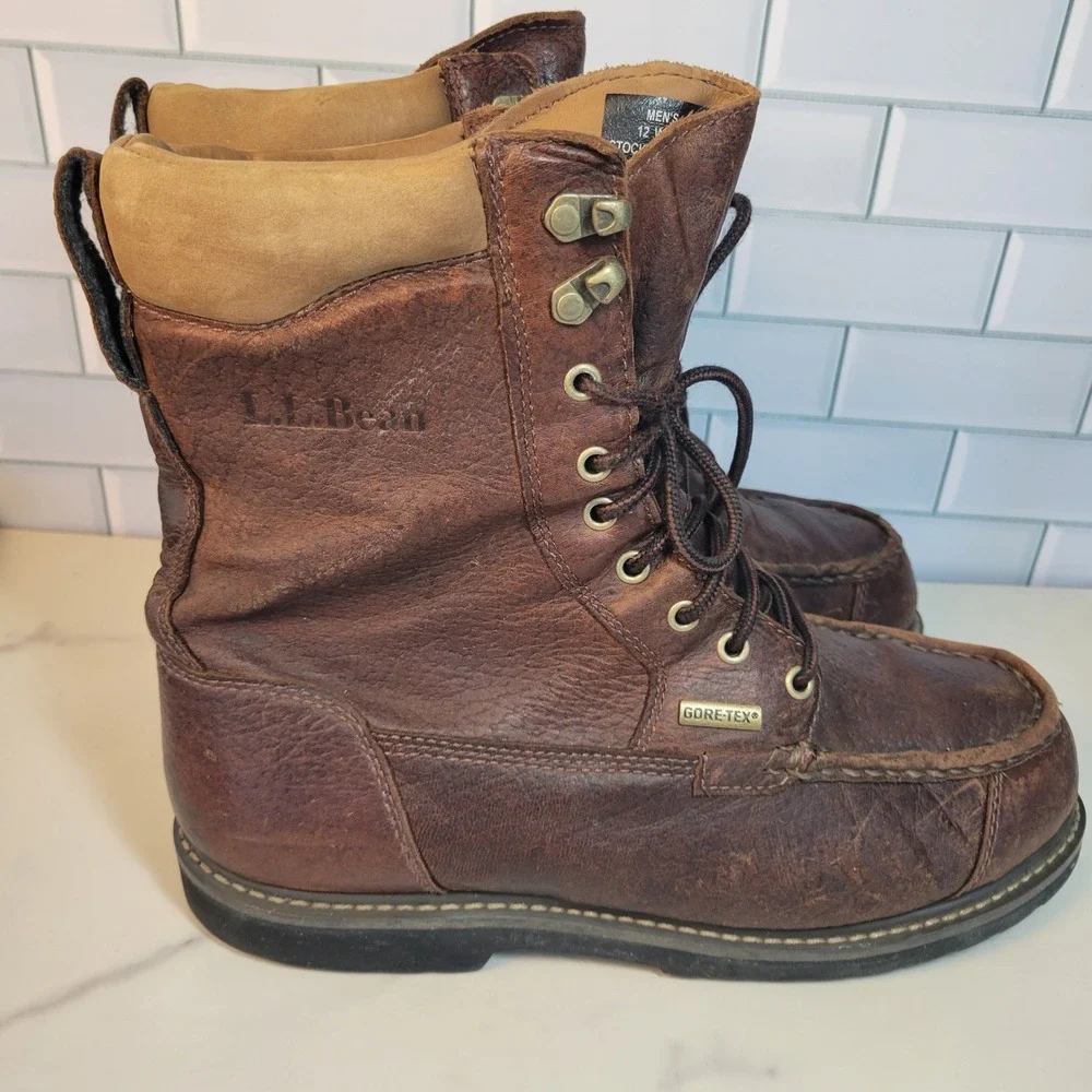 LL Bean Kangaroo Upland Hunting Boots Brown Mens 12 Wide Thinsulate